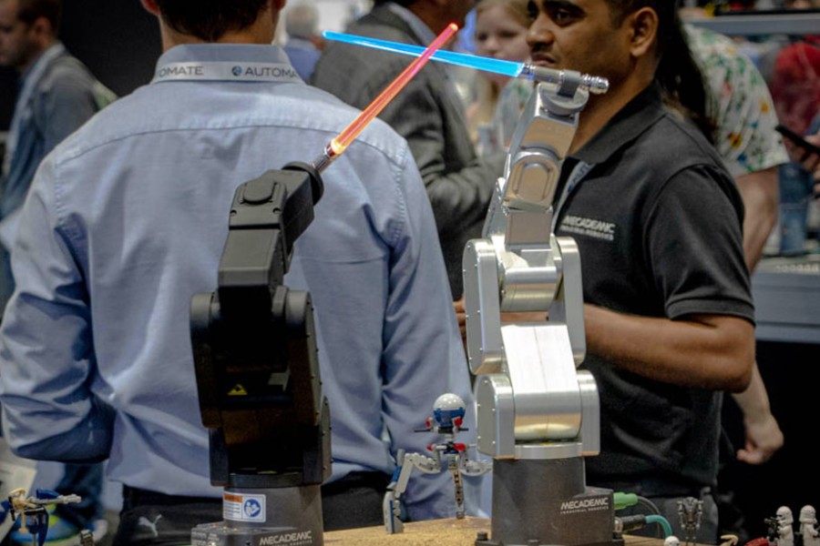Mecademic's Star Wars-themed demo at Automate 2024