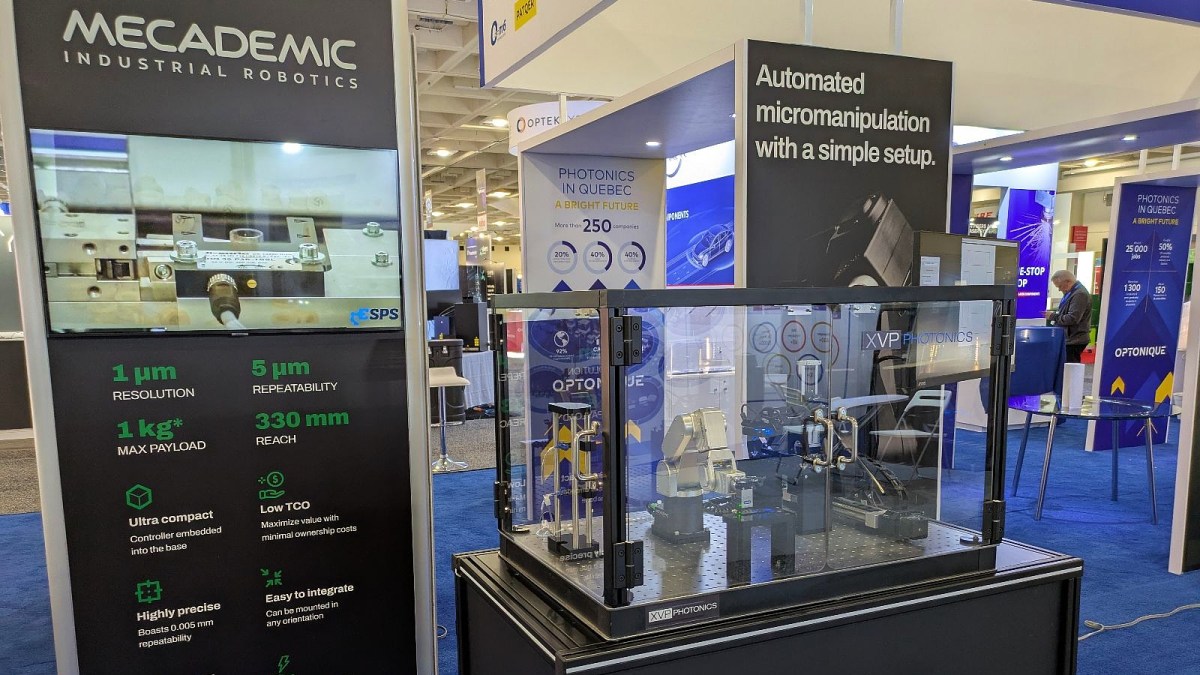 The Mecademic booth at Photonics West 2025